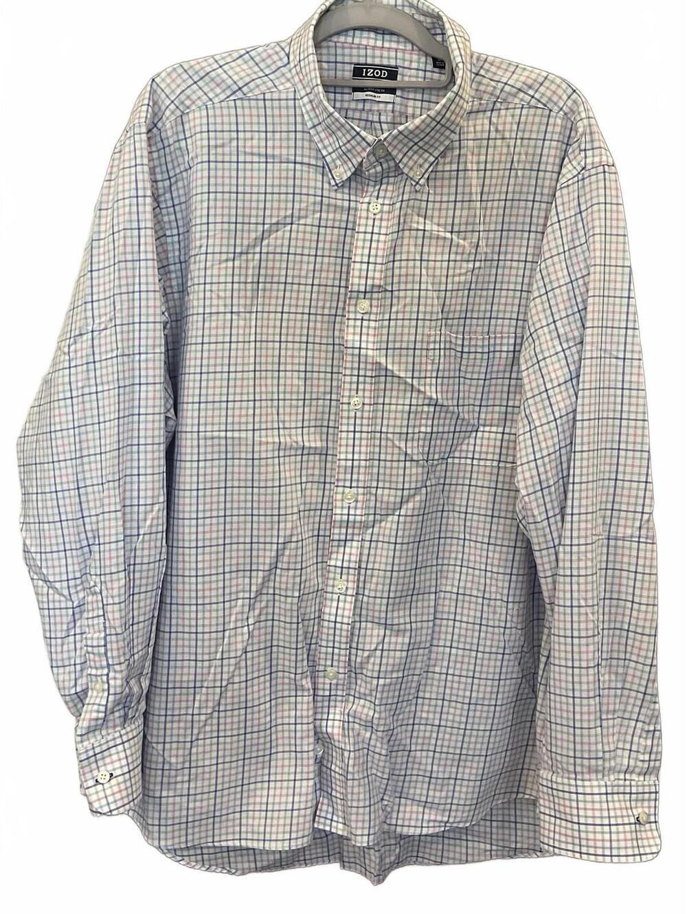IZOD All Over Stretch Reg. Fit Mens Long Sleeve Dress Shirt Size XXL
